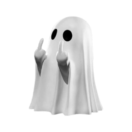 Halloween Ghost Figurine - Spooky Finger Ghost Statue, Cute Finger Ghost Decor for Halloween Decorations, Porch and Indoor Spooky Home Decor (White)